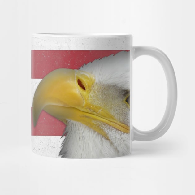 Patriotic Eagle on American Flag by Roly Poly Roundabout